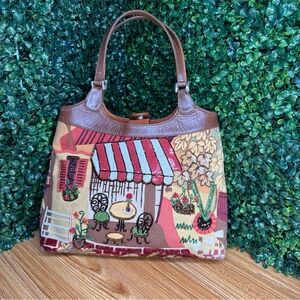Isabella Fiore Vinatge Charming Brown and Multicolor Women's Bag